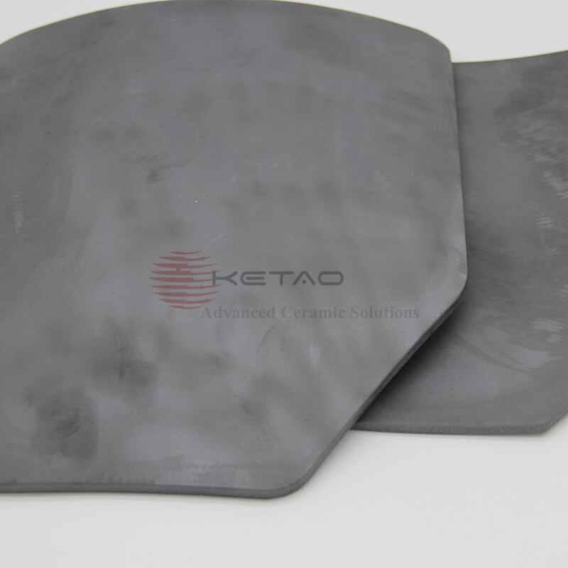 RBSiC Multi Curve Monolithic Front Plate, SiC Multi Curve Front Plate, Silicon Carbide Ceramic Multi Curve Front Torso Plate